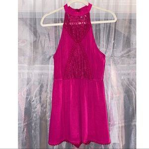 Pink Lace Romper